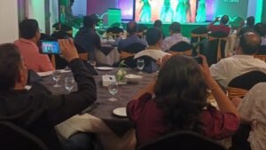 International corporate conference gala dinner in Sri Lanka with cultural dance performance and stage setup, organized by Lanka Holidays for a MICE event